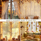 Curtain Lights Plug in, 13FT*6.5FT Window Icicle Lights, Warm White in Warm White, alternate view 4
