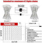 Curtain Lights Plug in, 13FT*6.5FT Window Icicle Lights, Warm White in Warm White, alternate view 5