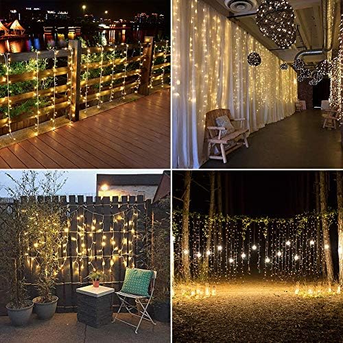 Curtain Lights Plug in, 13FT*6.5FT Window Icicle Lights, Warm White in Warm White, alternate view 7