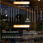 Curtain Lights Untangled,450 LED Hanging Lights with Hooks, Waterproof Window Lights for Christmas, Dorm, Wall, alternate