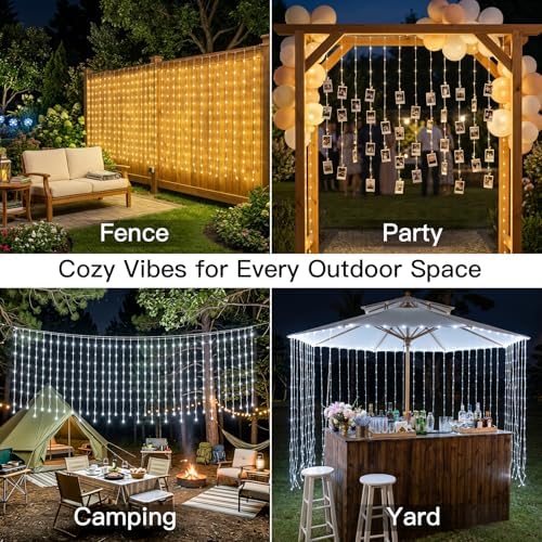 Curtain Lights Untangled,450 LED Hanging Lights with Hooks, Waterproof Window Lights for Christmas, Dorm, Wall, alternate