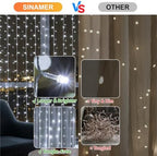 Curtain String Light, 200LED 6.6x6.6ft, Remote & 8 Modes, USB in 6.6x6.6ft, alternate view 2