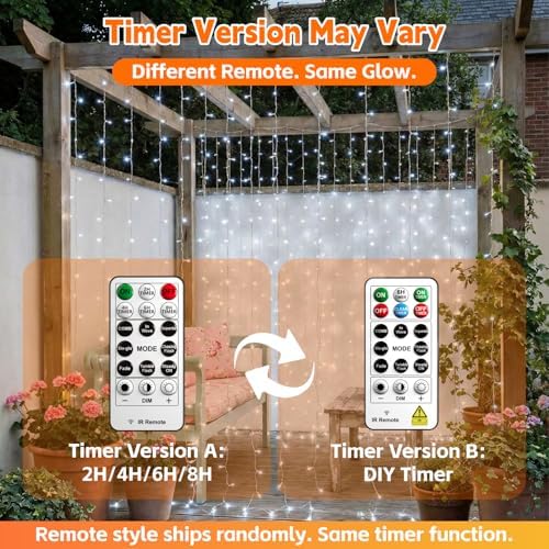 Curtain String Light, 200LED 6.6x6.6ft, Remote & 8 Modes, USB in 6.6x6.6ft, alternate view 3