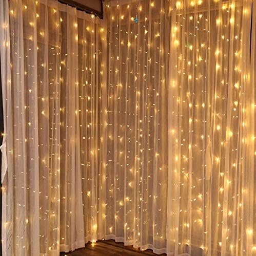 Curtain String Lights, 300 LED 9.8ft x9.8ft Warm White Fairy Lights with 8 Lighting Modes, Waterproof Lights for, alternate