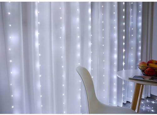 Curtain String Lights, 300 LED Fairy Lights with 8 Light Modes, 9.8x9.8Ft Remote Controlled Plug-in Fairy String, alternate