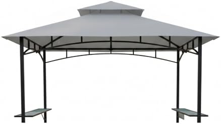 Custom Fit Replacement Canopy Top Cover Compatible with Aldi Gardenline Belavi 8' x 5' Grill Gazebo - Slate Gray