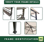 Custom Fit Replacement Canopy Top Cover Compatible with Aldi Gardenline Belavi 8' x 5' Grill Gazebo - Slate Gray, alternate