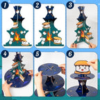 Cute Marshmallow Cupcake Stand, 4 Tiered Birthday Party Decorations in Dark blue, alternate view 5