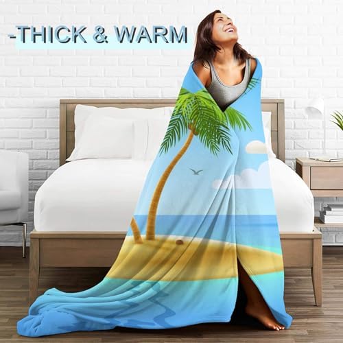 Cute Strawberry Fleece Blanket, Bright Fruit and Leaf Blankets, Soft and Warm Sweet Style Decorative Throws for, alternate