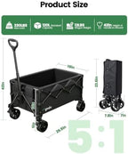 CW35 Wagons Carts Foldable, 42 in Extended Handle Collapsible Wagon, alternate view 2