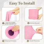 Cylinder Pedestal Stand Covers Set of 3 Spandex Display Pedestal Covers Round Plinth Pillar Cover for Birthday, alternate