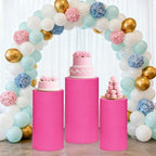Cylinder Pedestal Stand Covers Set of 3 Spandex Display Pedestal Covers Round Plinth Pillar Cover for Birthday, alternate