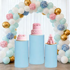Cylinder Pedestal Stand Covers Set of 3 Spandex Display Pedestal Covers Round Plinth Pillar Cover for Birthday, alternate