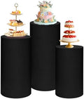 Cylinder Pedestal Stand Covers Set of 3 Spandex Display Pedestal Covers Round Plinth Pillar Cover for Birthday