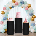 Cylinder Pedestal Stand Covers Set of 3 Spandex Display Pedestal Covers Round Plinth Pillar Cover for Birthday, alternate