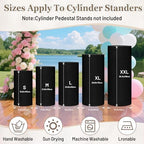 Cylinder Pedestal Stand Covers Set of 3 Spandex Display Pedestal Covers Round Plinth Pillar Cover for Birthday, alternate