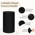 Cylinder Pedestal Stand Covers Set of 3 Spandex Display Pedestal Covers Round Plinth Pillar Cover for Birthday, alternate