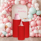 Cylinder Pedestal Stand Covers Set of 3 Spandex Display Pedestal Covers Round Plinth Pillar Cover for Birthday, alternate