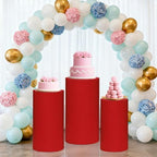 Cylinder Pedestal Stand Covers Set of 3 Spandex Display Pedestal Covers Round Plinth Pillar Cover for Birthday, alternate