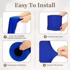 Cylinder Pedestal Stand Covers Set of 3 Spandex Display Pedestal Covers Round Plinth Pillar Cover for Birthday, alternate