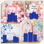 Cylinder Pedestal Stand Covers Set of 3 Spandex Display Pedestal Covers Round Plinth Pillar Cover for Birthday, alternate