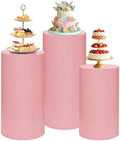 Cylinder Pedestal Stand Covers Set of 3 Spandex Display Pedestal Covers Round Plinth Pillar Cover for Birthday