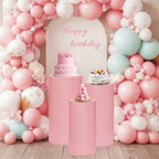 Cylinder Pedestal Stand Covers Set of 3 Spandex Display Pedestal Covers Round Plinth Pillar Cover for Birthday, alternate