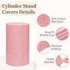 Cylinder Pedestal Stand Covers Set of 3 Spandex Display Pedestal Covers Round Plinth Pillar Cover for Birthday, alternate