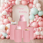 Cylinder Pedestal Stand Covers Set of 5 Spandex Display Pedestal Covers Round Plinth Pillar Cover for Birthday, alternate