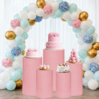 Cylinder Pedestal Stand Covers Set of 5 Spandex Display Pedestal Covers Round Plinth Pillar Cover for Birthday, alternate