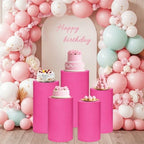 Cylinder Pedestal Stand Covers Set of 5 Spandex Display Pedestal Covers Round Plinth Pillar Cover for Birthday, alternate