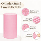 Cylinder Pedestal Stand Covers Set of 5 Spandex Display Pedestal Covers Round Plinth Pillar Cover for Birthday, alternate