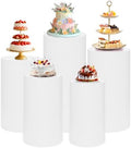 Cylinder Pedestal Stand Covers Set of 5 Spandex Display Pedestal Covers Round Plinth Pillar Cover for Birthday