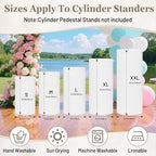 Cylinder Pedestal Stand Covers Set of 5 Spandex Display Pedestal Covers Round Plinth Pillar Cover for Birthday, alternate