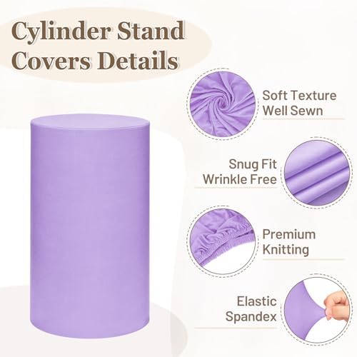 Cylinder Pedestal Stand Covers Set of 5 Spandex Display Pedestal Covers Round Plinth Pillar Cover for Birthday, alternate