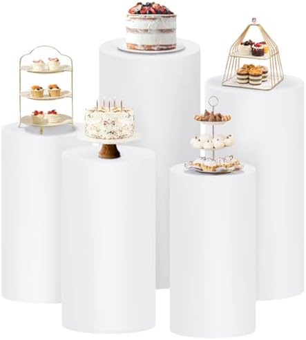 Cylinder Pedestal Stand Covers Spandex Flexible Display Box Stand Covers for Birthday Party Wedding Baby Shower