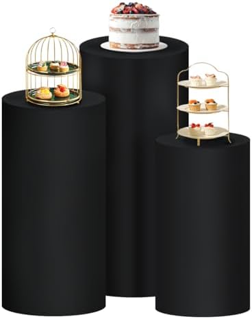 Cylinder Pedestal Stand Covers Spandex Flexible Display Box Stand Covers for Birthday Party Wedding Baby Shower