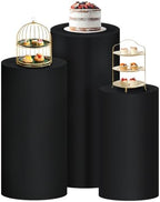 Cylinder Pedestal Stand Covers Spandex Flexible Display Box Stand Covers for Birthday Party Wedding Baby Shower