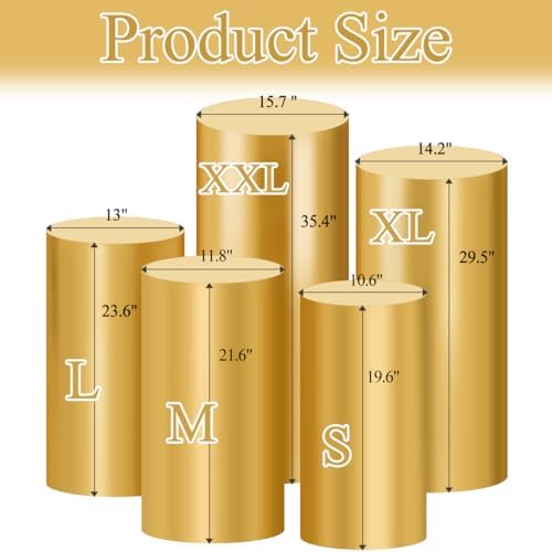 Cylinder Pedestal Stand Covers Spandex Flexible Display Box Stand Covers for Birthday Party Wedding Baby Shower, alternate