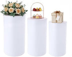 Cylinder Pedestal Stands for Party,3Pcs Pedestal Display Plinth Pillars, Cake Stand for Party, Wedding in 3Pcs