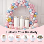 Cylinder Pedestal Stands for Party,3Pcs Pedestal Display Plinth Pillars, Cake Stand for Party, Wedding in 3Pcs, alternate