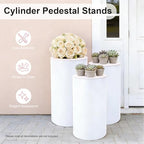 Cylinder Pedestal Stands for Party,3Pcs Pedestal Display Plinth Pillars, Cake Stand for Party, Wedding in 3Pcs, alternate
