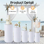 Cylinder Pedestal Stands for Party,5 PCS White Round Pedestal Stands, Cake Stand for Party, Wedding Ceremony in, alternate