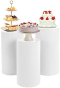 Cylinder Pedestal Stands for Wedding Ceremony Birthday 3Pcs, Pedestal Display Plinth Pillars with