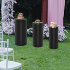 Cylinder Pedestal Stands Metal Display For Wedding Party For Dessert Black Base Cake Table Parties Round Plant, alternate