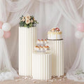 Cylinder Stands for Party, 3 PCS Foldable Cilindros Para Fiestas Redondos Blancos Cake Pedestal Stand With