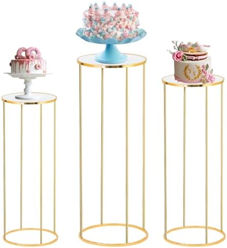 Cylinder Stands for Party, 3PCS Cylinder Pedestal Stand, Cilindros Para Fiestas Cake Table Stand for Parties