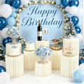 Cylinder Stands for Party 8Pcs Foldable Cardboard Centerpiece Display in White