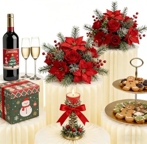 Cylinder Stands for Party 8Pcs Foldable Cardboard Centerpiece Display in White, alternate view 2