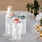 Cylinder Stands for Party with 3 Size S+m+l, Cake Display Stand Set, Cylinder Pedestal Stand for Weddings
